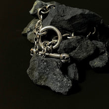 Load image into Gallery viewer, Silver Chain & Skull T-Bar