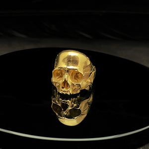 Solid Gold Decay Skull Ring