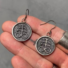 Load image into Gallery viewer, 925 Leviathan Cross Earrings RTST