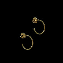 Load image into Gallery viewer, Gold Skull Hoop Earrings