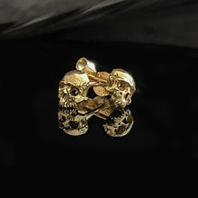 Load image into Gallery viewer, Gold Skull Stud Earrings