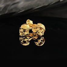 Load image into Gallery viewer, Gold Skull Stud Earrings