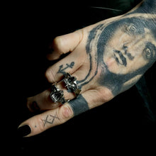 Load image into Gallery viewer, kathleen-wearing-ossua-et-acroamata-jewelery-movie-props-trivia-gothic-goth-gothic-memento-mori-sterling-silver-925-human-jvampire-awbone-ring