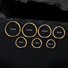 Load image into Gallery viewer, ossua-et-acroamata-jewelery-14kgold-goth-nose-ring-earring-myth-momoa-jasonmomoa-memento-mori-Size-10mm-white_rose-yellow-gold-14k-Solid-Gold-Seamless-Hinged-Clicker