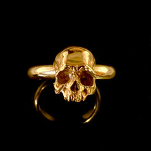 Load image into Gallery viewer, ossua-et-acroamata-jewelery-gothic-goth-memento-mori-skull-solid-gold-skull-band-ring