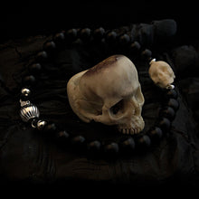Load image into Gallery viewer, ossua-et-acroamata-jewelery-gothic-goth-gothic-gemstones-gems-memento-mori-sterling-silver-925-NIGHT-Mala-Bracelet