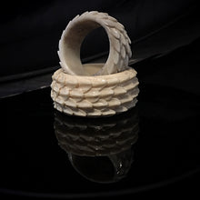 Load image into Gallery viewer, ossua-et-acroamata-jewelery-gothic-goth-gothic-spirit-spiritual-myth-mythical-dragons-memento-mori-antler-deerantler-animal-anima-Dragon-Scale-Ring