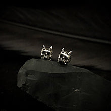 Load image into Gallery viewer, ossua-et-acroamata-jewelery-gothic-goth-memento-mori-sterling-silver-925-Azazel-stud-earrings