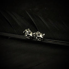 Load image into Gallery viewer, ossua-et-acroamata-jewelery-gothic-goth-memento-mori-sterling-silver-925-Azazel-stud-earrings