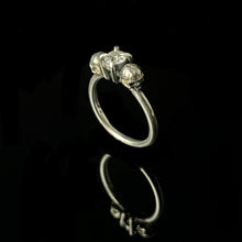 Load image into Gallery viewer, ossua-et-acroamata-jewelery-gothic-goth-memento-mori-sterling-silver-skull-925-Guardian-Ring-Diamond-Edition