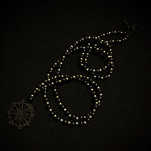 Load image into Gallery viewer, ossua-et-acroamata-jewelery-gothic-goth-mythology-spirituality-mysticism-memento-mori-bone-hand-craved-gemstones-beads-antler-deerantler-Dharma_Mala_Necklace