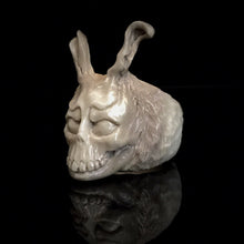 Load image into Gallery viewer, ossua-et-acroamata-jewelery-gothic-movie-horror-movies-halloween-donnie-darko-memento-mori-bone-hand-craved-antler-deerantler-Frank-Rings