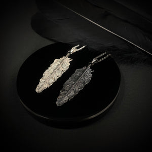 925 Raven Feather Necklace