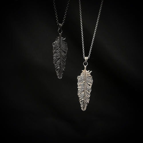 925 Raven Feather Necklace