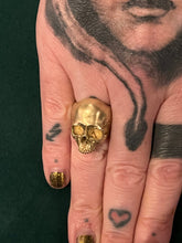 Load image into Gallery viewer, Solid Gold Decay Skull Ring