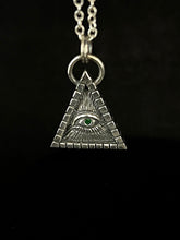 Load image into Gallery viewer, Eye Pyramid Necklace |  Silver Illuminati Pendant  | OSSUA et ACROMATA