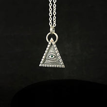 Load image into Gallery viewer, Eye Pyramid Necklace |  Silver Illuminati Pendant  | OSSUA et ACROMATA