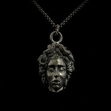 Load image into Gallery viewer, ossua-et-acroamata-jewelery-gothic-goth-memento-mori-greek-mythology-medusa-solid-sterling-silver-925-Medusas-Lament-Necklace