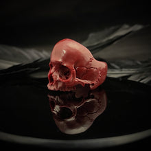 Load image into Gallery viewer, Skull Blood Ring | Red Marble Skull Ring | OSSUA et ACROMATA