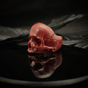 Skull Blood Ring | Red Marble Skull Ring | OSSUA et ACROMATA