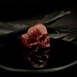 Skull Blood Ring | Red Marble Skull Ring | OSSUA et ACROMATA