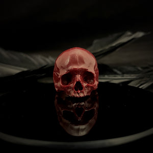 Skull Blood Ring | Red Marble Skull Ring | OSSUA et ACROMATA