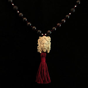 ossua-et-acroamata-jewellery-gothic-goth-angel-greek-mythology-medusa-spirituality-mysticism-memento-mori-bone-hand-craved-gemstones-beads-antler-deerantler-Medusas-rage-Mala-Necklace