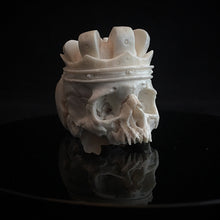 Load image into Gallery viewer, ossua-et-acroamata-jewelery-gothic-goth-devil-demon-memento-mori-bone-hand-craved-gemstones-beads-antler-deerantler-Dead-King-Ring