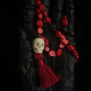 ossua-et-acroamata-jewelery-gothic-goth-devil-demon-memento-mori-bone-hand-craved-gemstones-beads-skull-skuls-antler-deerantler-Coral-Mala-Necklace