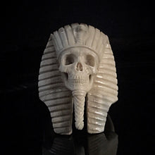 Load image into Gallery viewer, ossua-et-acroamata-jewelery-gothic-goth-devil-demon-memento-mori-egypt-egyptian-pharao-bone-hand-craved-antler-deerantler-Tutankhamun-Skull-Ring