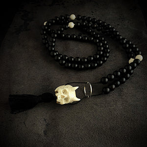 ossua-et-acroamata-jewelery-gothic-goth-devil-demon-memento-mori-sterling-silver-bone-hand-craved-gemstones-beads-antler-deerantler-Holy-Devil-Mala