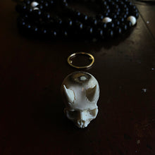 Load image into Gallery viewer, ossua-et-acroamata-jewelery-gothic-goth-devil-demon-memento-mori-sterling-silver-bone-hand-craved-gemstones-beads-antler-deerantler-Holy-Devil-Mala