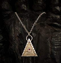Load image into Gallery viewer, Eye Pyramid Necklace |  Silver Illuminati Pendant  | OSSUA et ACROMATA