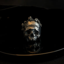 Load image into Gallery viewer, ossua-et-acroamata-jewelery-gothic-goth-gothic-gemstones-gems-memento-mori-sterling-silver-925-St-Valentine-Skull-Ring