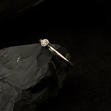 Load image into Gallery viewer, ossua-et-acroamata-jewelery-gothic-goth-gothic-gemstones-gems-memento-mori-sterling-silver-925-diamond-stacker-ring