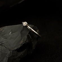 Load image into Gallery viewer, ossua-et-acroamata-jewelery-gothic-goth-gothic-gemstones-gems-memento-mori-sterling-silver-925-diamond-stacker-ring