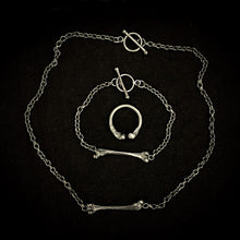 Load image into Gallery viewer, ossua-et-acroamata-jewelery-gothic-goth-gothic-memento-mori-sterling-silver-925-femur-bracelet set