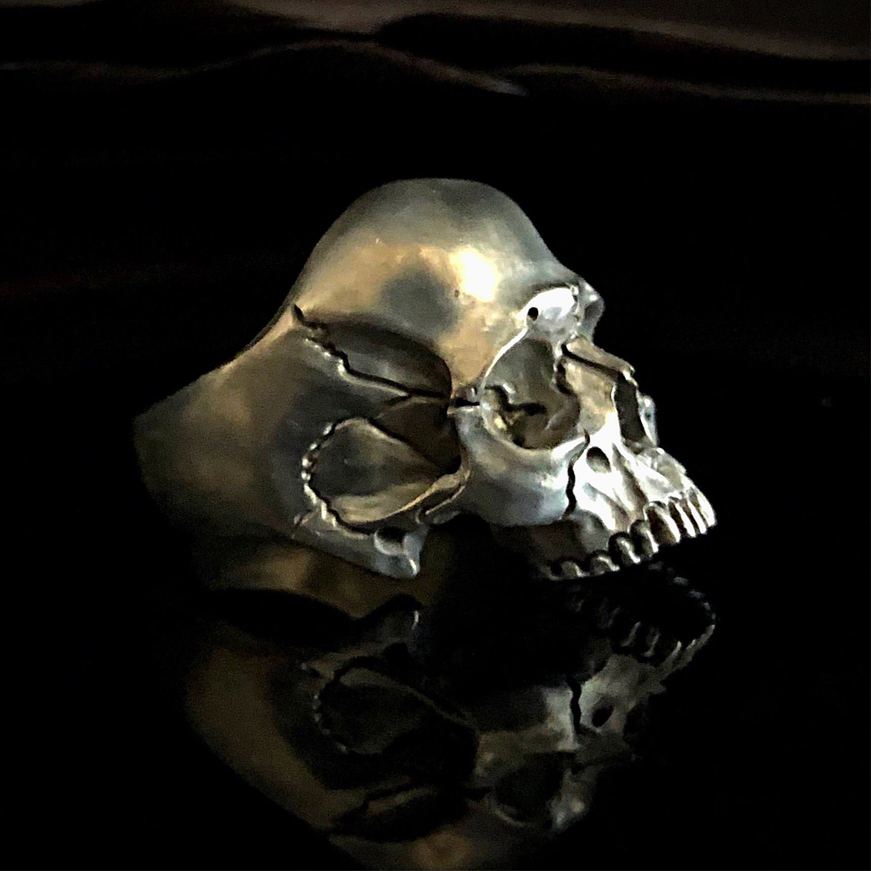Mens Skull Ring, Biker Skull, Solid Sterling Silver Skull Ring For Men –  SilverfireUK