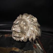 Load image into Gallery viewer, ossua-et-acroamata-jewelery-gothic-goth-gothic-memento-mori-sterling-silver-animal-anima-925-Lion-Ring