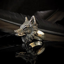 Load image into Gallery viewer, ossua-et-acroamata-jewelery-gothic-goth-gothic-memento-mori-sterling-silver-animal-anima-925-Wolf-Ring