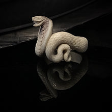 Load image into Gallery viewer, ossua-et-acroamata-jewelery-gothic-goth-gothic-spirit-spiritual-myth-mythical-snake-snakes-memento-mori-antler-deerantler-animal-anima-Cobra-Ring