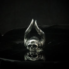 Load image into Gallery viewer, BAAL Skull Ring Steel  | Skull Rings For Women | OSSUA et ACROMATA