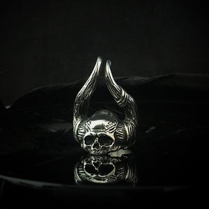 BAAL Skull Ring Steel  | Skull Rings For Women | OSSUA et ACROMATA