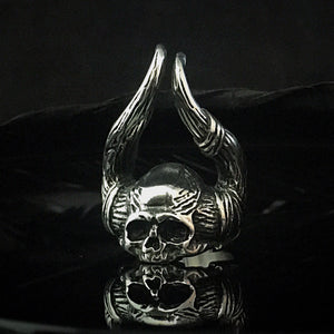 BAAL Skull Ring Steel  | Skull Rings For Women | OSSUA et ACROMATA