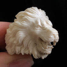 Load image into Gallery viewer, ossua-et-acroamata-jewelery-gothic-goth-gothic-symbolism-power-memento-mori-deer-antler-hand-carved-animal-anima-Lion-Ring