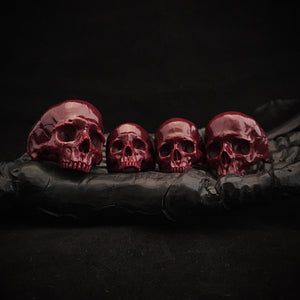 Skull Blood Ring | Red Marble Skull Ring | OSSUA et ACROMATA