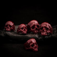 Load image into Gallery viewer, Skull Blood Ring | Red Marble Skull Ring | OSSUA et ACROMATA