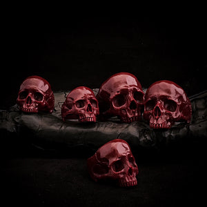 Skull Blood Ring | Red Marble Skull Ring | OSSUA et ACROMATA