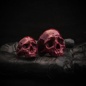 Skull Blood Ring | Red Marble Skull Ring | OSSUA et ACROMATA