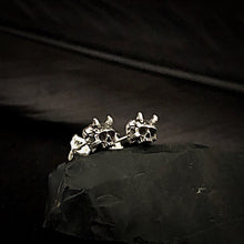 Load image into Gallery viewer, ossua-et-acroamata-jewelery-gothic-goth-memento-mori-sterling-silver-925-Azazel-stud-earrings